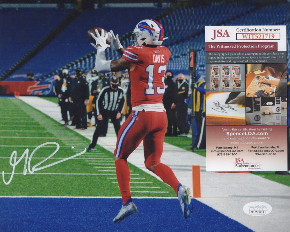 GABRIEL DAVIS BUFFALO BILLS SIGNED AUTOGRAPHED 8X10 PHOTO JSA WIT521719