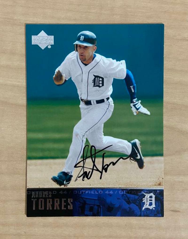 ANDRES TORRES DETROIT TIGERS SIGNED AUTOGRAPHED 2004 UPPER DECK CARD #108 W/COA