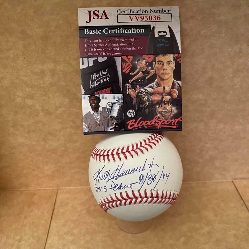 KEITH HERNANDEZ MLB DEBUT 8/30/74 SIGNED AUTOGRAPHED ML BASEBALL  JSA VV95036