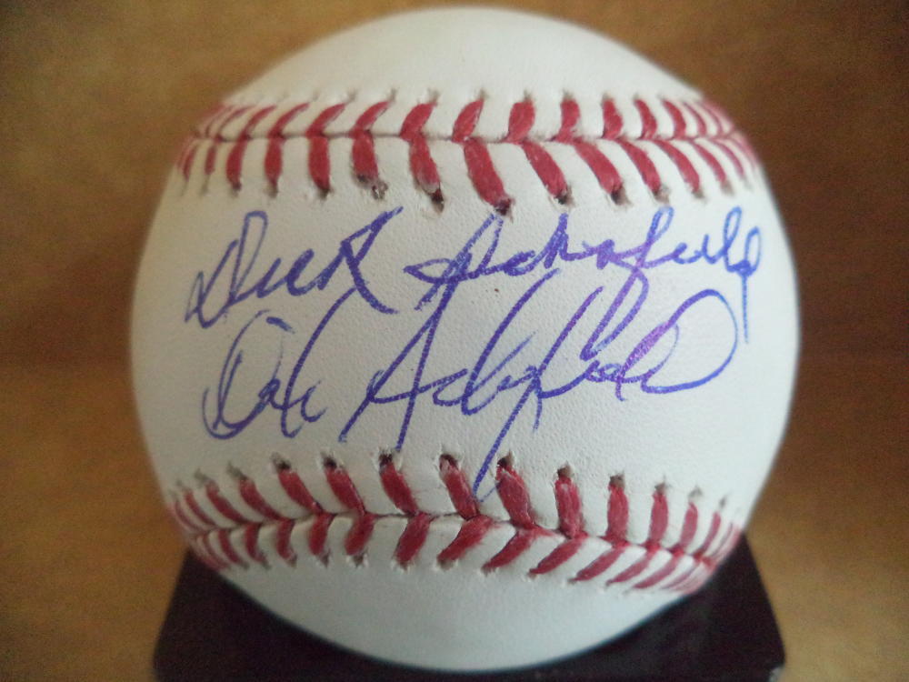 DICK SCHOFIELD DICK SCHOFIELD FATHER AND SON AUTOGRAPH SIGNED M.L. BASEBALL COA