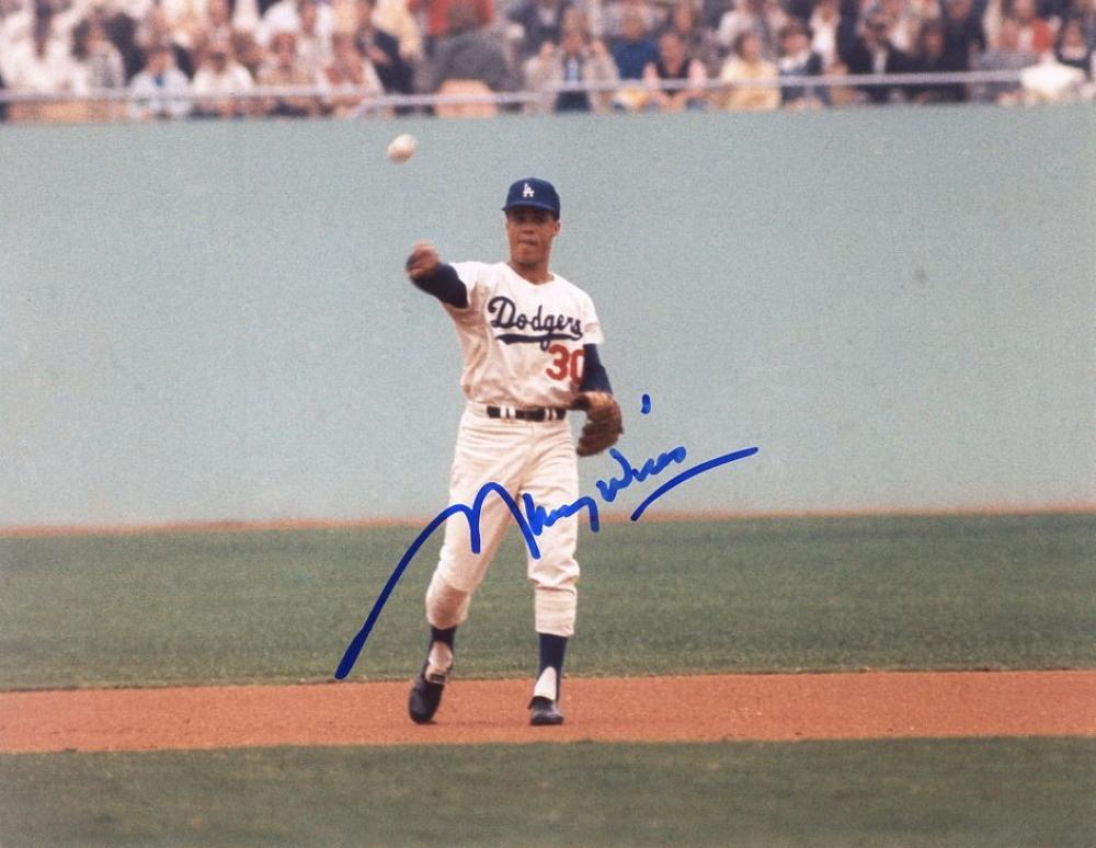 MAURY WILLS LOS ANGELES DODGERS SIGNED 8X10 PHOTO W/COA