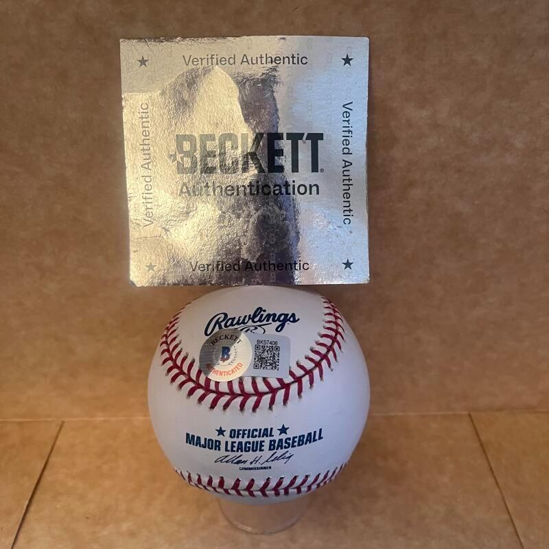 MIKE TIMLIN RED SOX SIGNED AUTOGRAPHED M.L. BASEBALL BECKETT AUTH