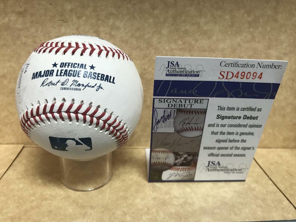 JESUS SANCHEZ TAMNPA BAY RAYS SIGNATURE DEBUT SIGNED M.L. BASEBALL JSA SD49094