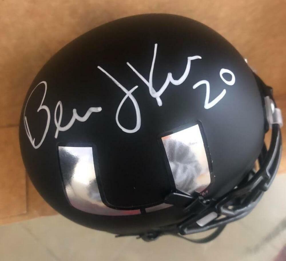 BERNIE KOSAR MIAMI HURRICANES SIGNED BLACK SCHUTT AUTO ALTERNATE MINI HELMET