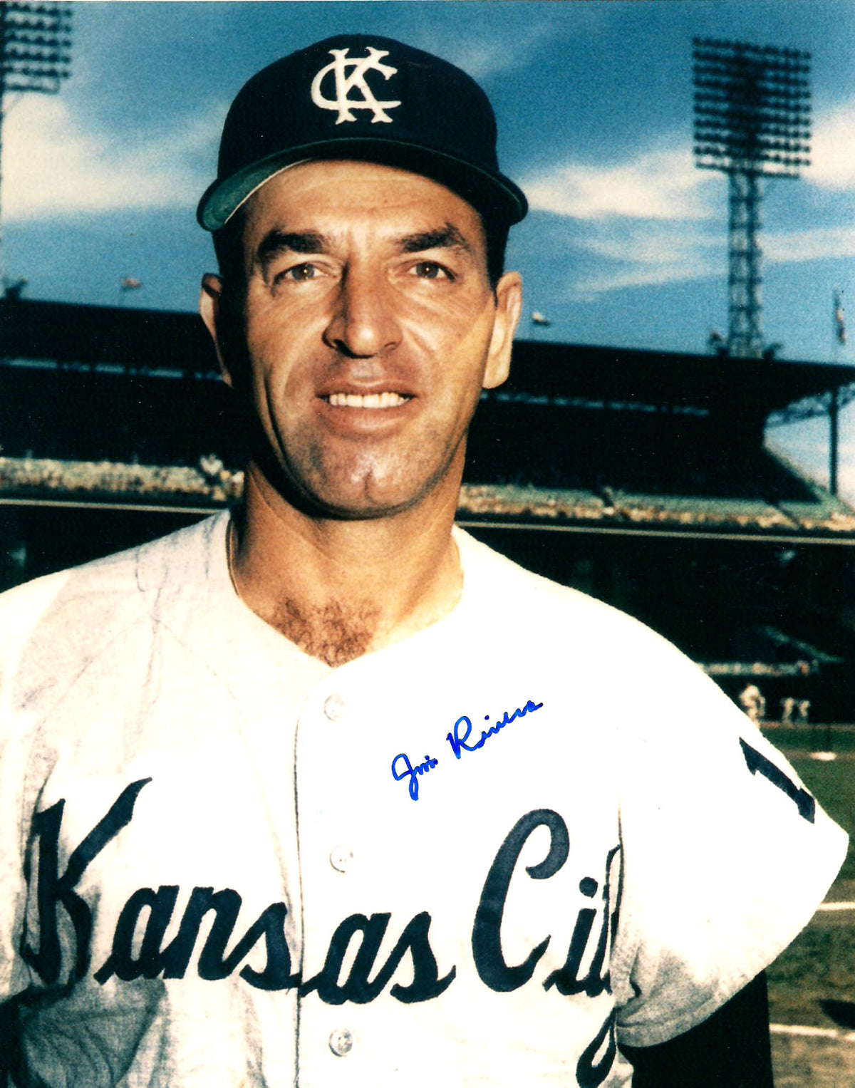 JIM RIVERA KANSAS CITY A'S SIGNED AUTOGRAPHED 8X10 PHOTO W/COA