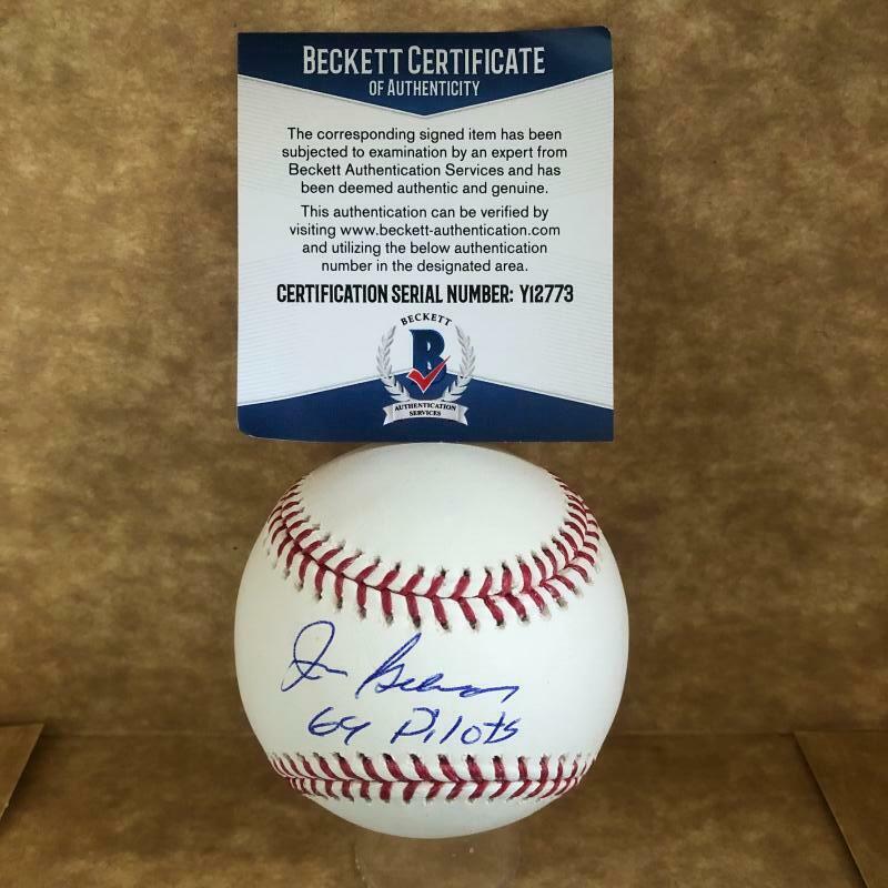 JOHN GELNAR  69 PILOTS SIGNED AUTOGRAPHED M.L. BASEBALL BECKETT Y12773