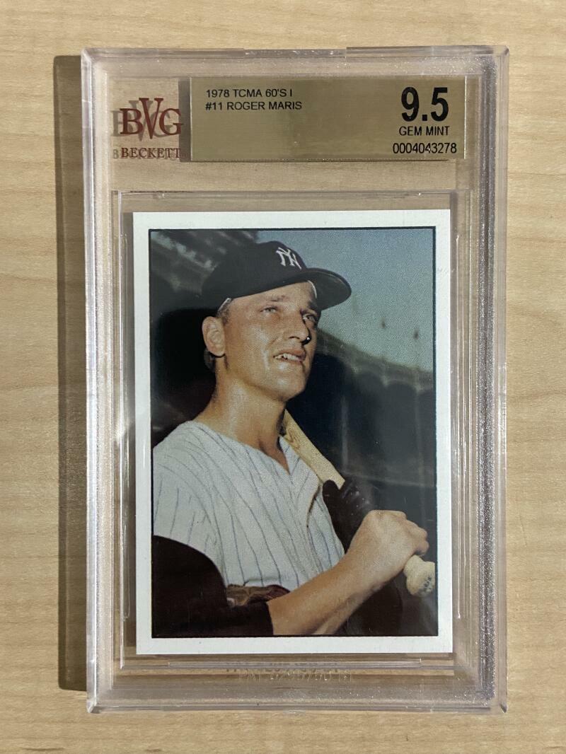 1978 TCMA 60'S #11 ROGER MARIS YANKEES BECKETT BVG GEM MINT 9.5 