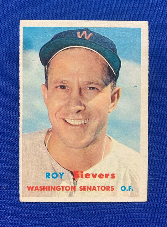 1957 TOPPS ROY SIEVERS WASHINGTON SENATORS #89 CARD VINTAGE SET-BREAK