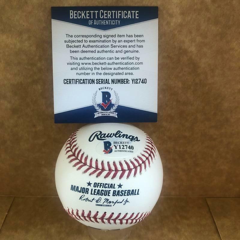 DARRELL CHANEY 75 WS CHAMPS REDS SIGNED AUTOGRAPHED M.L. BASEBALL BECKETT Y12741