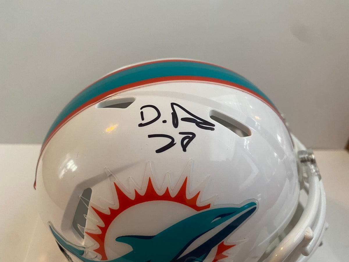 DE'VON ACHANE MIAMI DOLPHINS SIGNED AUTOGRAPHED AUTO MINI HELMET BECKETT