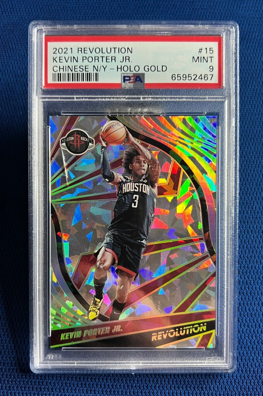 2021 REVOLUTION KEVIN PORTER JR CHINESE N/Y HOLO GOLD 2/8 PSA 9 MINT