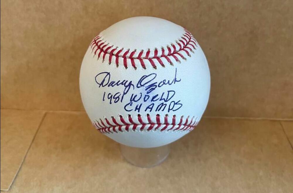 DANNY OZARK 1981 WORLD CHAMPS SIGNED AUTOGRAPHED M.L. BASEBALL BAS BA26273