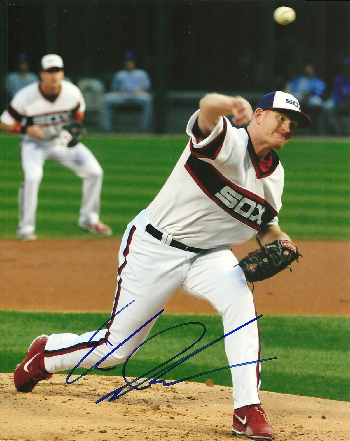 ERIK JOHNSON CHICAGO WHITE SOX SIGNED AUTOGRAPHED 8x10 PHOTO W/COA ACTION