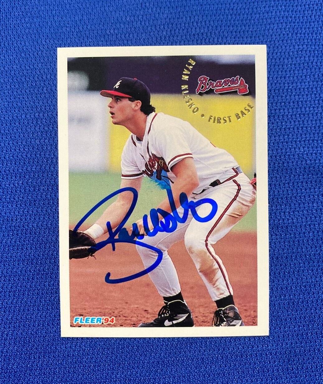 1994 FLEER RYAN KLESKO ATLANTA BRAVES AUTOGRAPHED SIGNED #362 CARD W/COA
