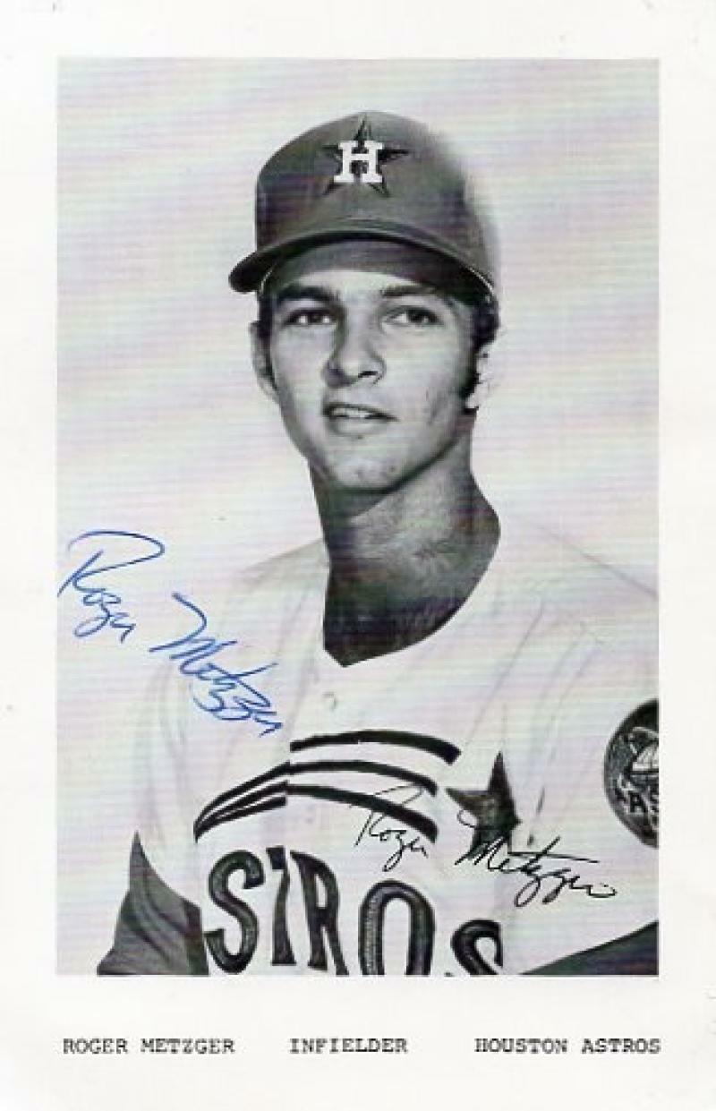 ROGER METZGER HOUSTON ASTROS SIGNED 4X6 POSTCARD W/ COA