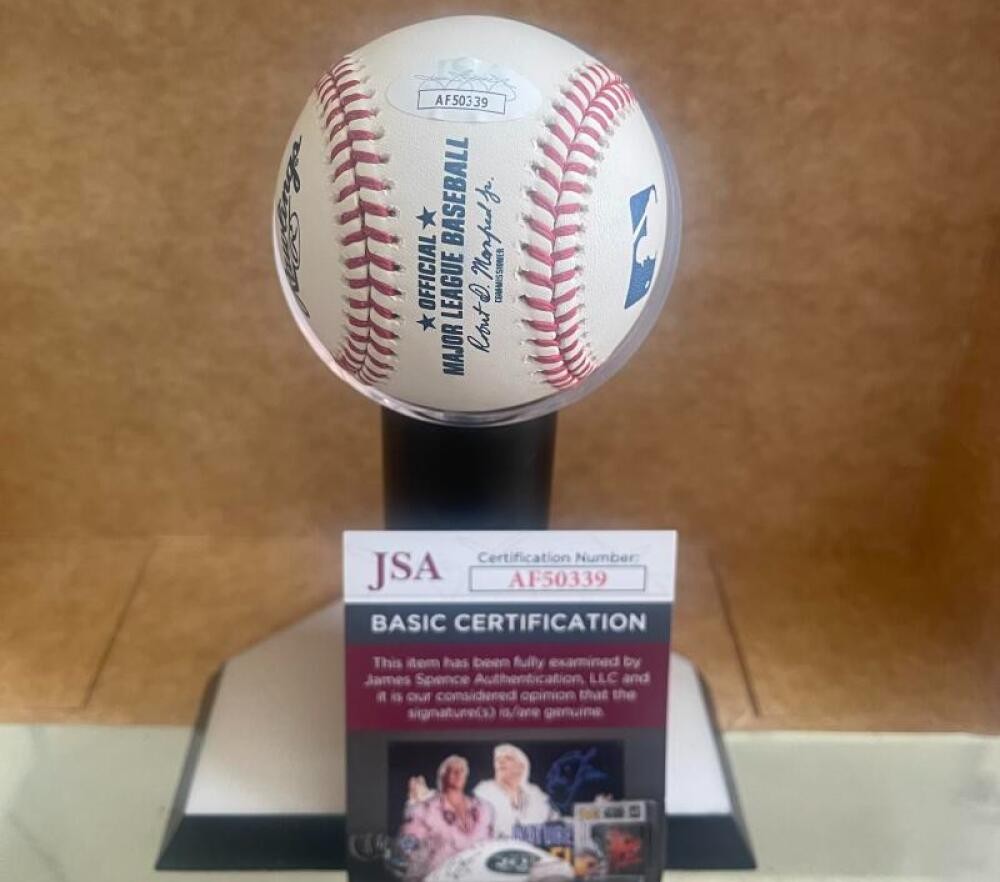 JAVY LOPEZ #8 BRAVES HOF SIGNED AUTOGRAPHED M.L. BASEBALL JSA AUTH