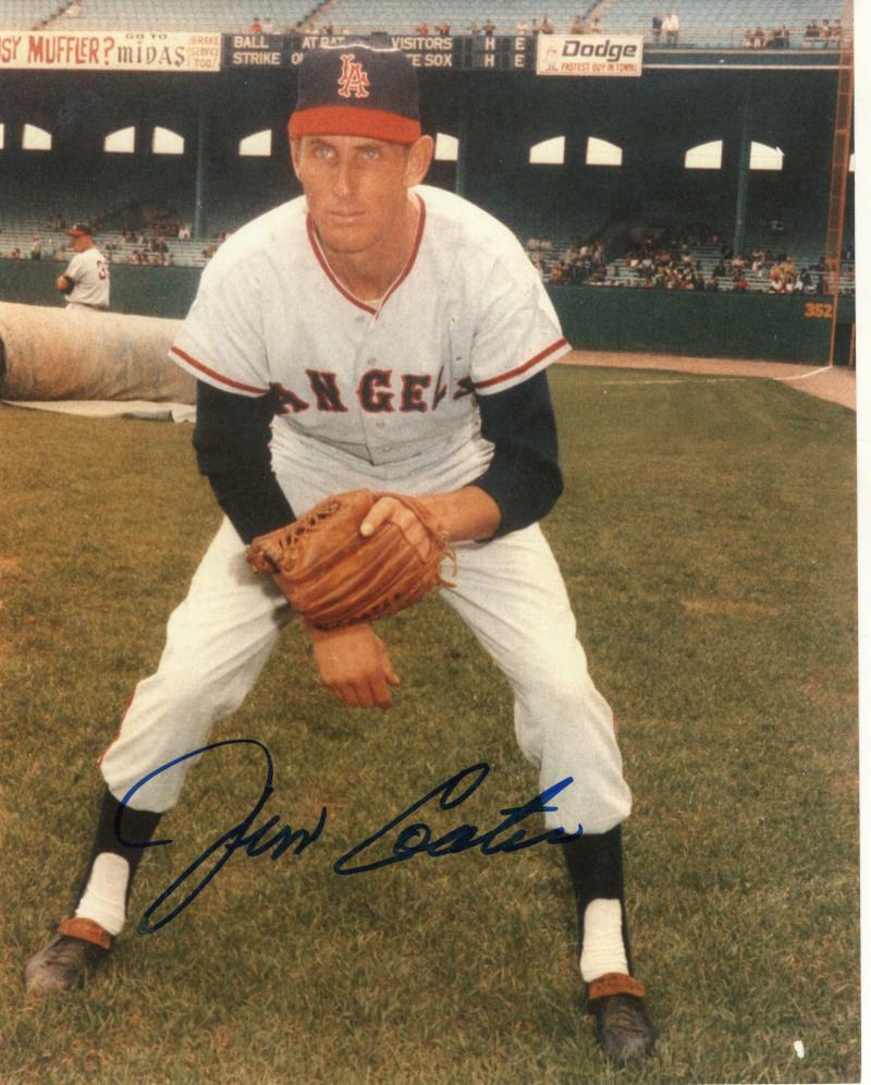 JIM COATES  LOS ANGELES ANGELS  SIGNED AUTOGRAPHED 8X10 PHOTO W/ COA