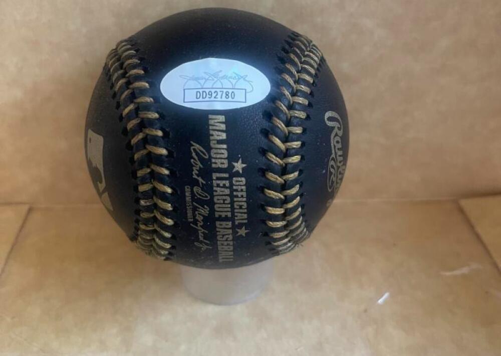 VLADIMIR GUERRERO BLUE JAYS SIGNED AUTO BLACK BASEBALL JSA STICKER