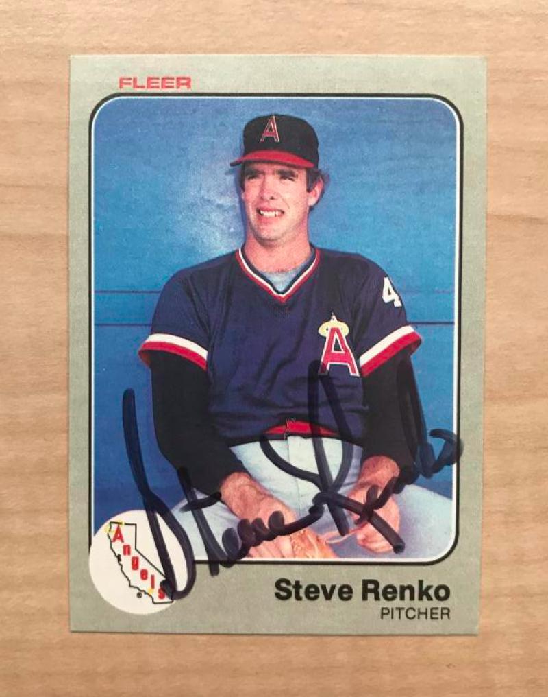 STEVE RENKO CALIFORNIA ANGELS SIGNED AUTOGRAPHED 1983 FLEER CARD #99 W/COA