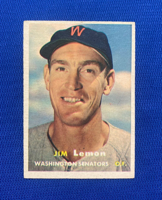 1957 TOPPS JIM LEMON WASHINGTON SENATORS #57 CARD VINTAGE SET-BREAK