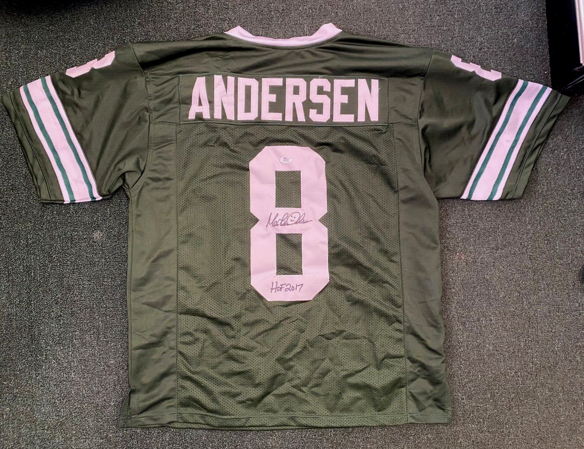 MORTEN ANDERSEN #8 HOF 2017 MICHIGAN STATE SIGNED CUSTOM JERSEY SZ XL PSA