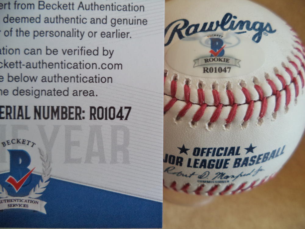 ADAM HASELEY PHILLIES  2017 1ST RD ROOKIE YEAR SIGNED BASEBALL BECKETT R01047