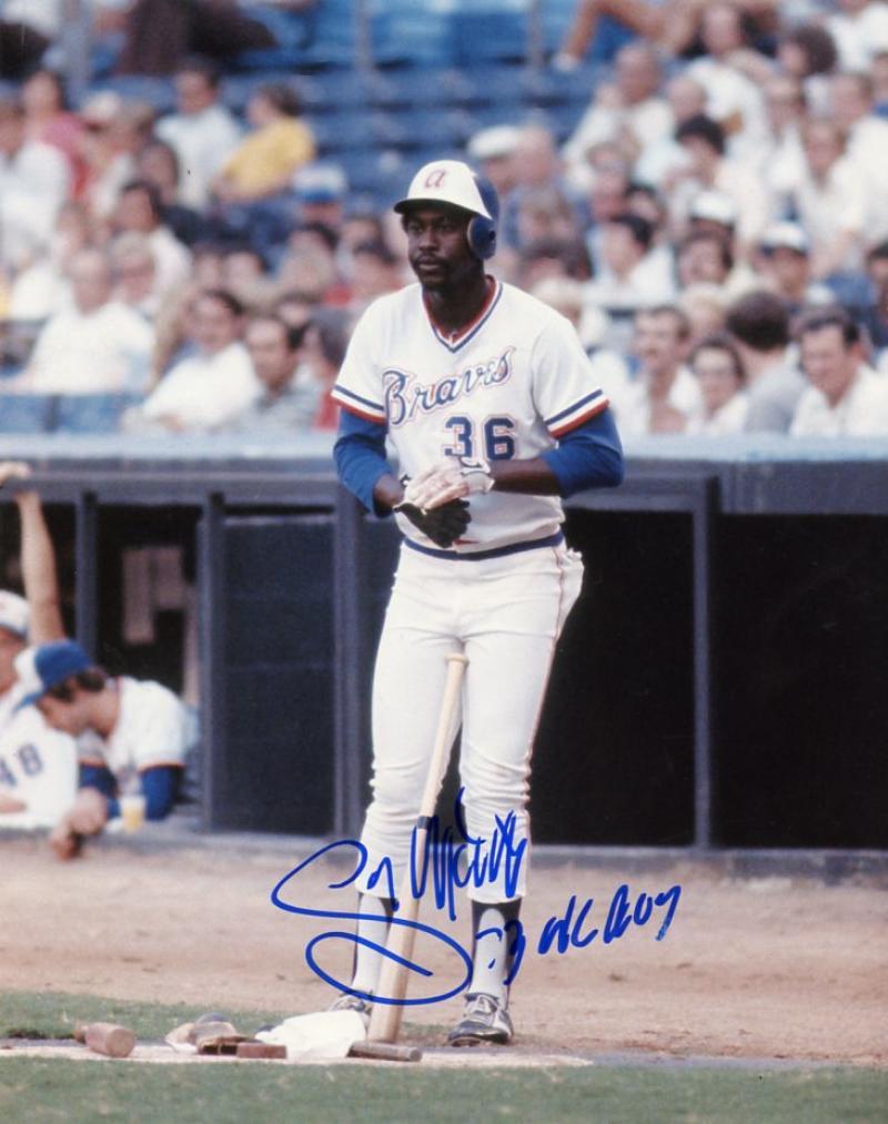 GARY MATTHEWS ATLANTA BRAVES 73 NL ROY SIGNED AUTOGRAPHED 8X10 PHOTO W/COA