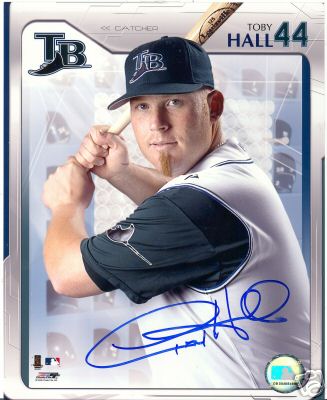 TOBY HALL TAMPA BAY DEVIL RAYS SIGNED 8X10 PHOTO W/COA