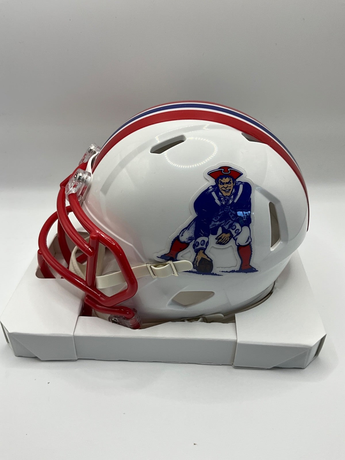 WES WELKER NEW ENGLAND PATRIOTS SIGNED RETRO COLLECTION MINI HELMET JSA
