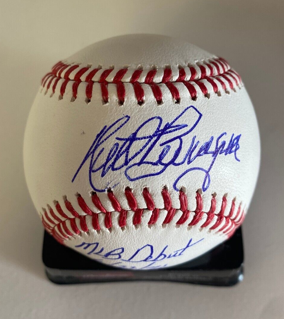 KURT BEVACQUA MLB DEBUT 6/22/71 SIGNED AUTOGRAPHED M.L. BASEBALL BECKETT