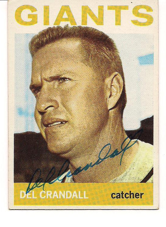 DEL CRANDALL SAN FRANCISCO GIANTS AUTOGRAPHED SIGNED 1964 TOPPS CARD #169 W/COA