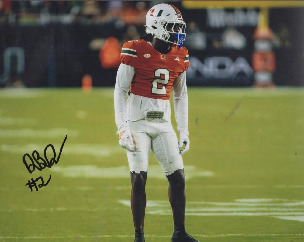 DEMARI BROWN  MIAMI HURRICANES SIGNED AUTOGRAPHED 8X10 PHOTO W/ COA