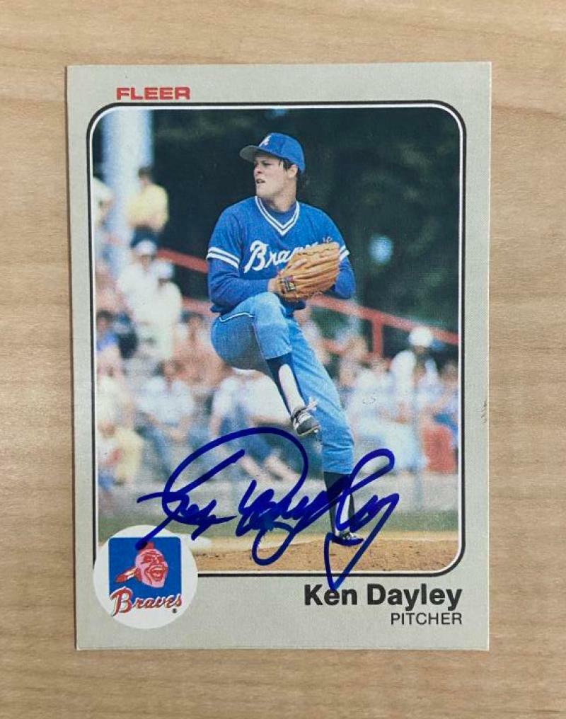 KEN DAYLEY ATLANTA BRAVES SIGNED AUTOGRAPHED 1983 FLEER CARD #135 W/COA