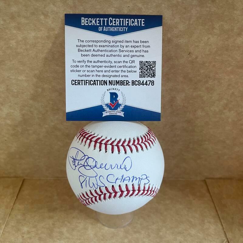 PEDRO GUERRERO 81 WS CHAMPS DODGERS SIGNED AUTO M.L. BASEBALL BAS BC94478