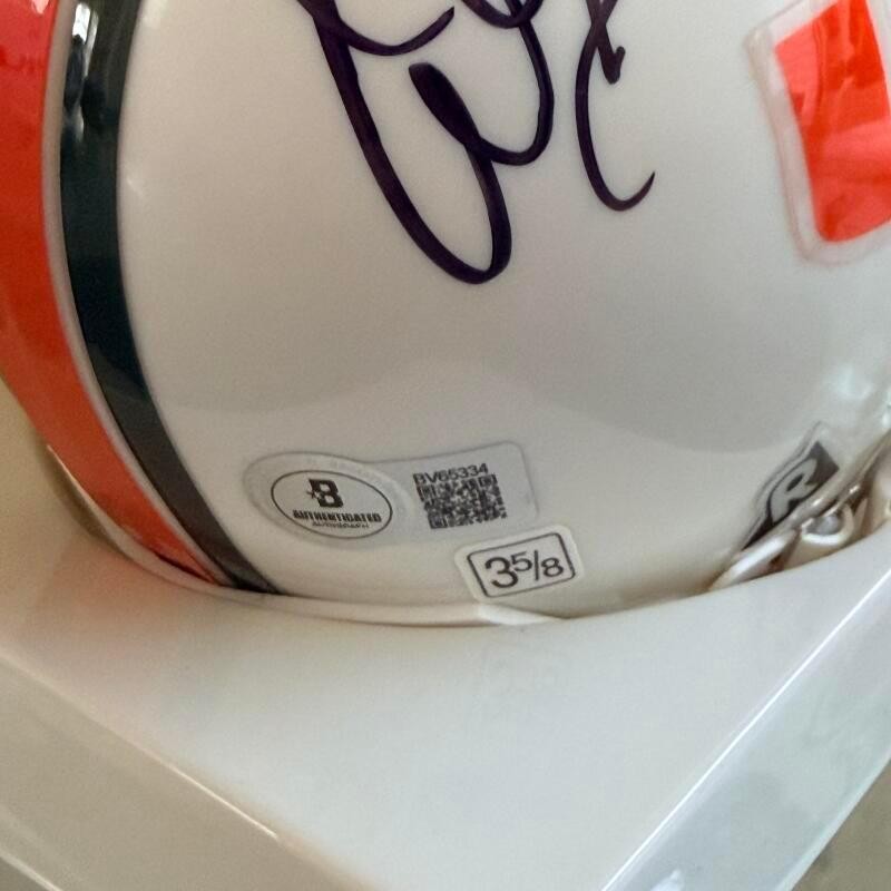 WARREN SAPP MIAMI HURRICANES RARE SIGNED MINI HELMET BECKETT AUTHENTICATED 