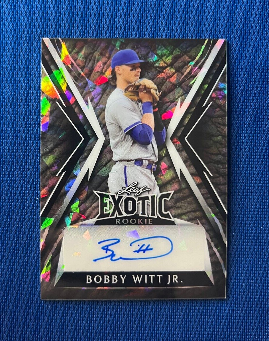 2023 LEAF EXOTIC BOBBY WITT JR KC ROYALS RC ROOKIE AUTO SIGNED PRIZM 4/4 #BA-BWJ