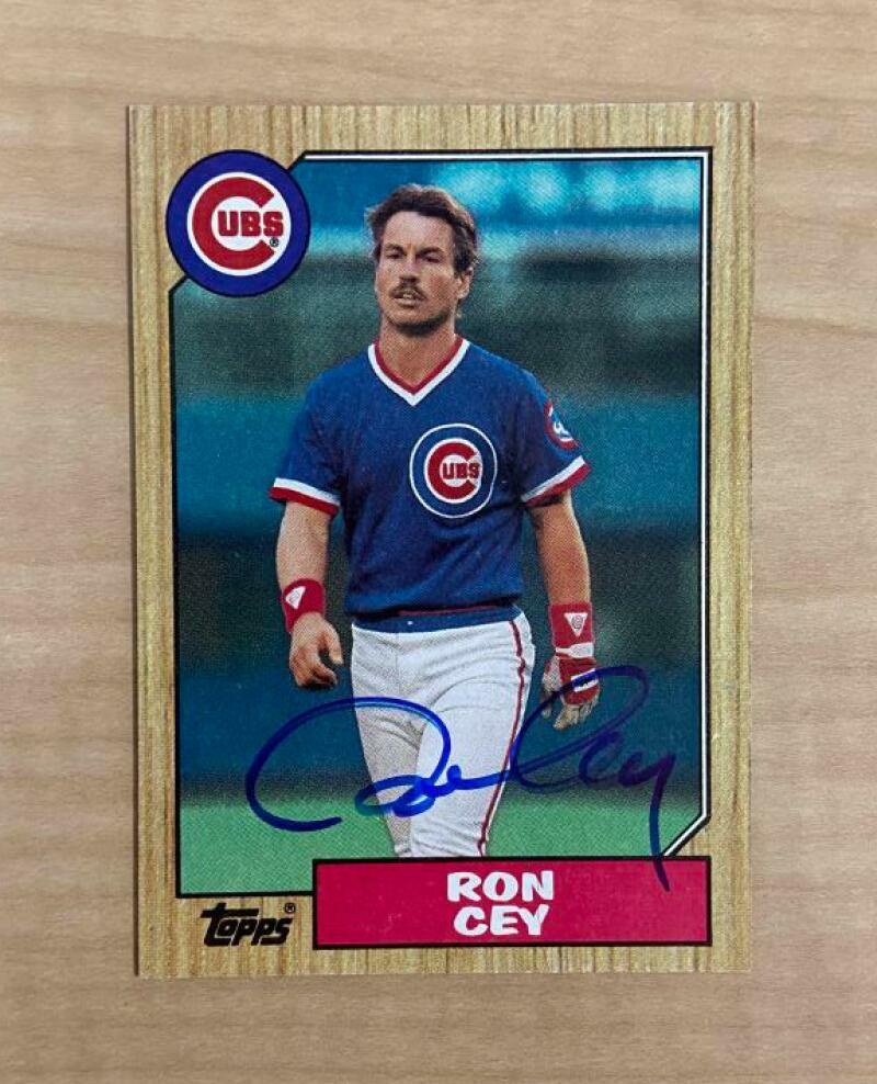 RON CEY CHICAGO CUBS SIGNED AUTOGRAPHED 1987 TOPPS CARD #767 W/COA