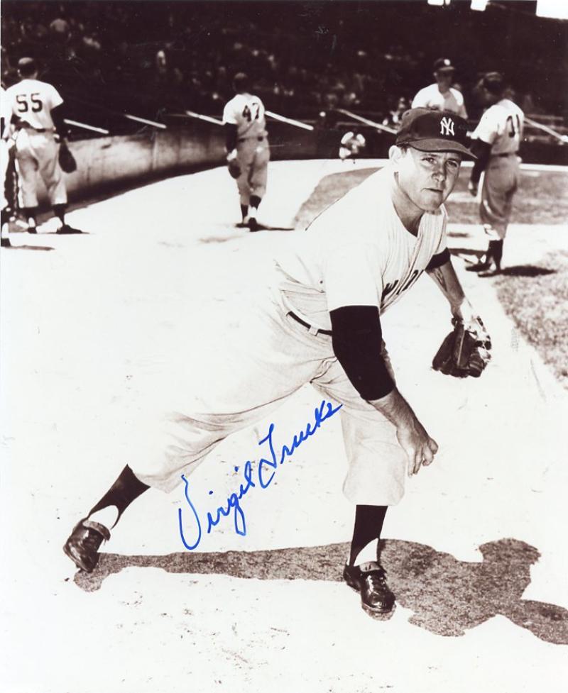 VIRGIL TRUCKS  NEW YORK YANKEES  SIGNED AUTOGRAPHED 8X10 PHOTO W/COA