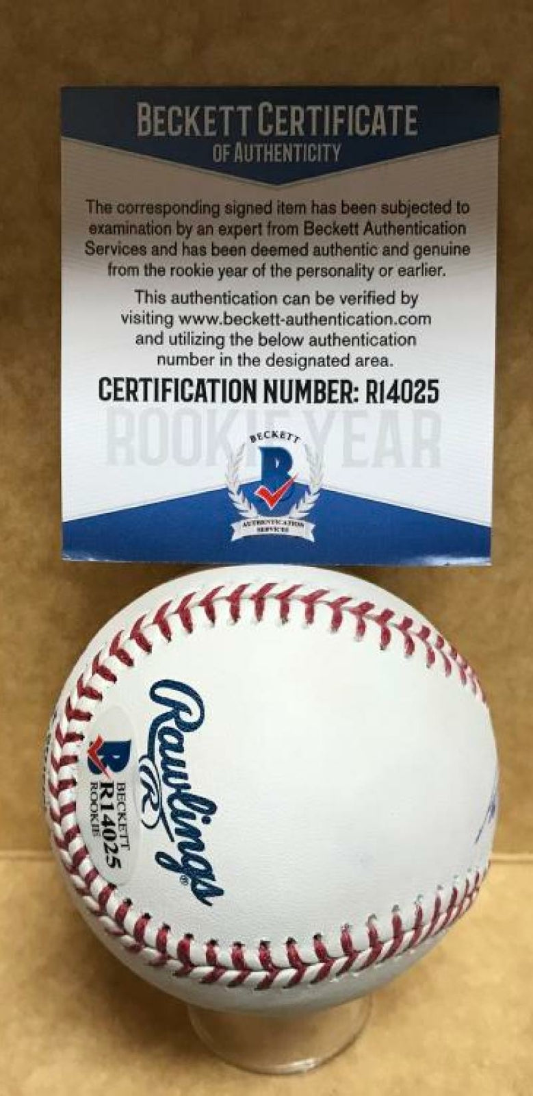 AUSTIN ALLEN SAN DIEGO PADRES ROOKIE YEAR SIGNED M.L. BASEBALL BECKETT R14025