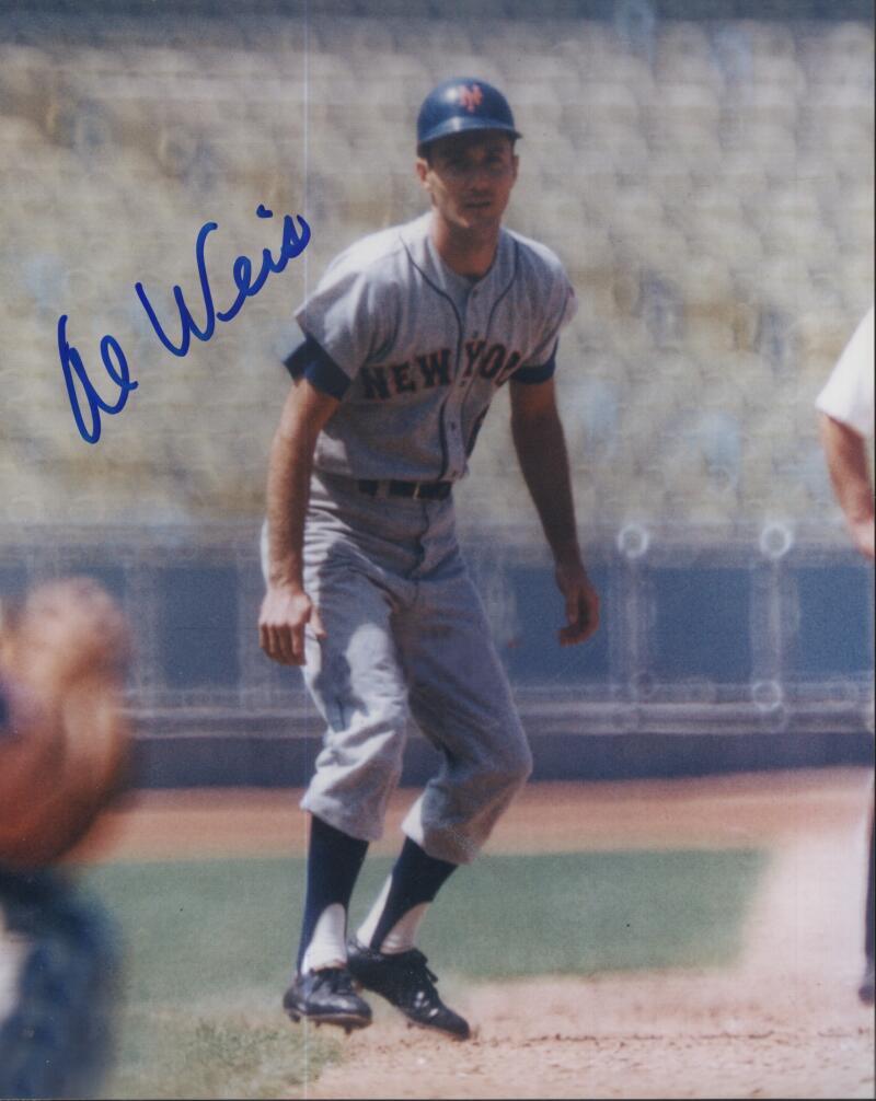 AL WEIS METS  SIGNED AUTOGRAPHED 8X10 PHOTO W/ COA