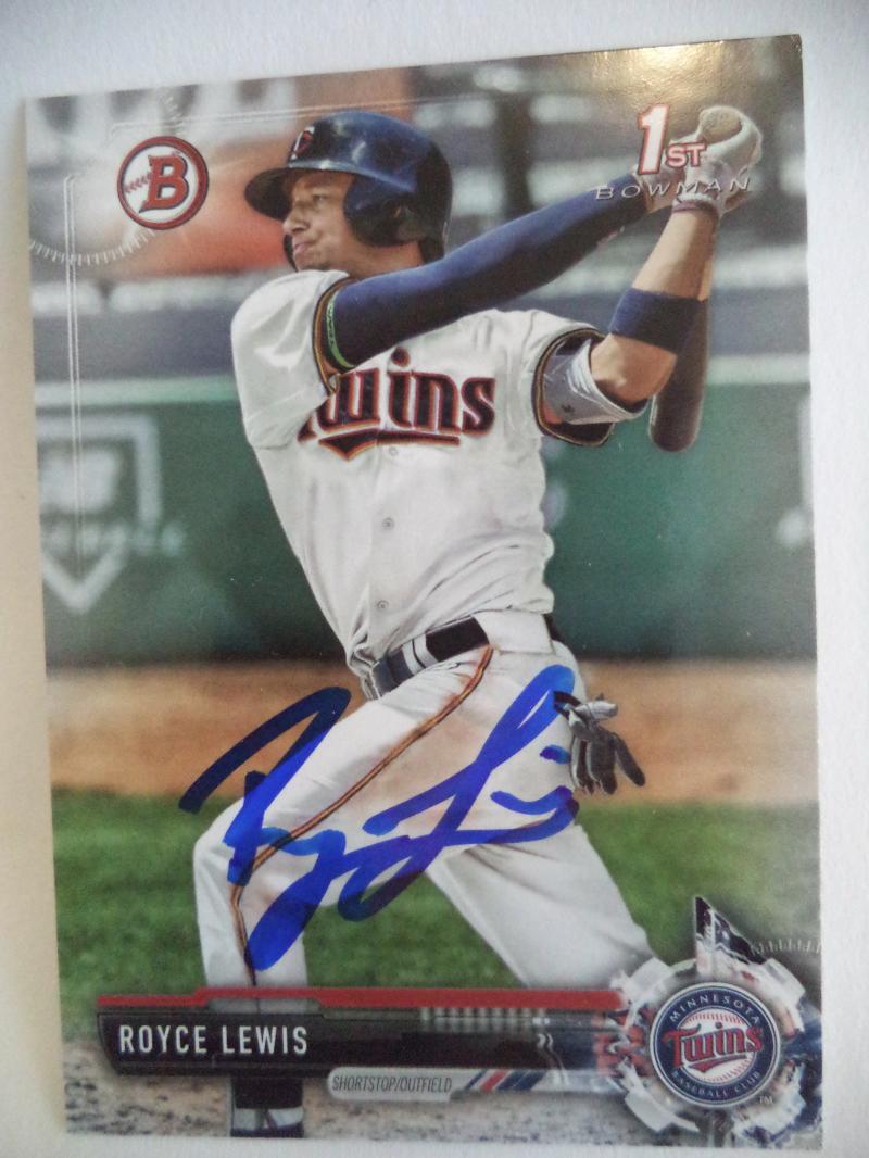 2018 BOWMAN SIGNED ROYCE LEWIS CARD AUTOGRAPHED w/ coa