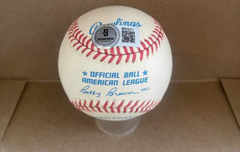 DON LARSEN NY YANKEES SIGNED AUTO VINTAGE A.L. BASEBALL BECKETT AUTH