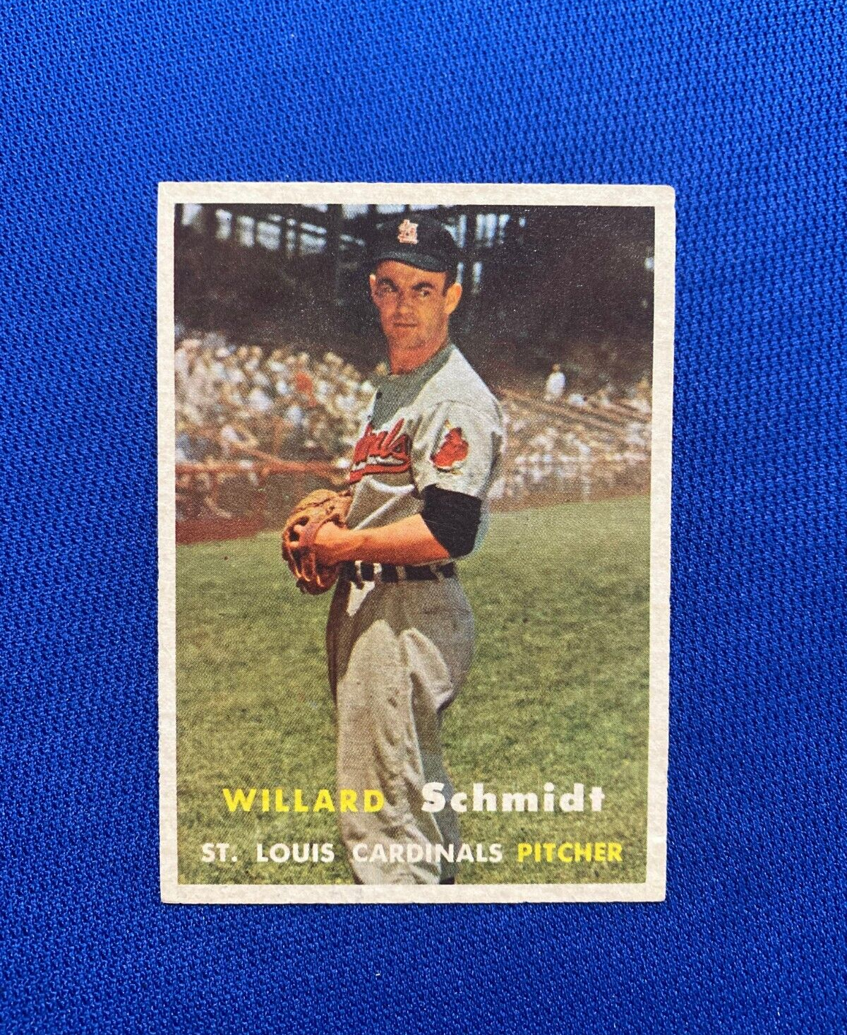 1957 TOPPS WILLARD SCHMIDT ST. LOUIS CARDINALS #206 CARD VINTAGE SET-BREAK