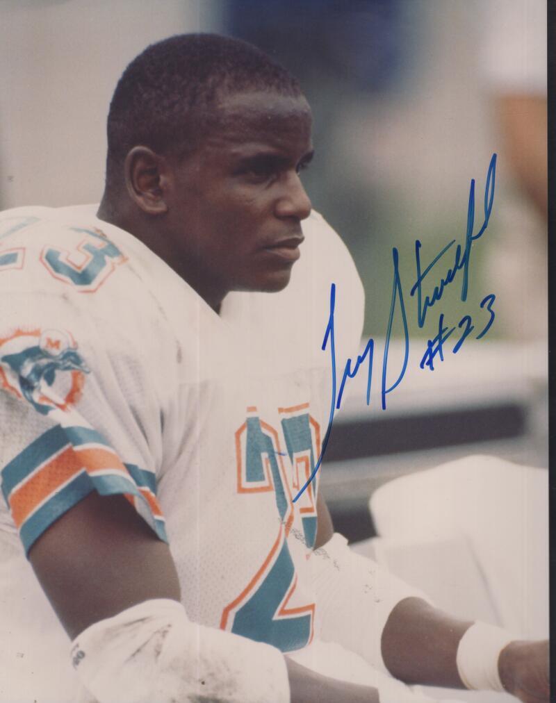TRIY STRADFORD  MIAMI DOLPHINS SIGNED AUTOGRAPHED 8X10 PHOTO W/ COA