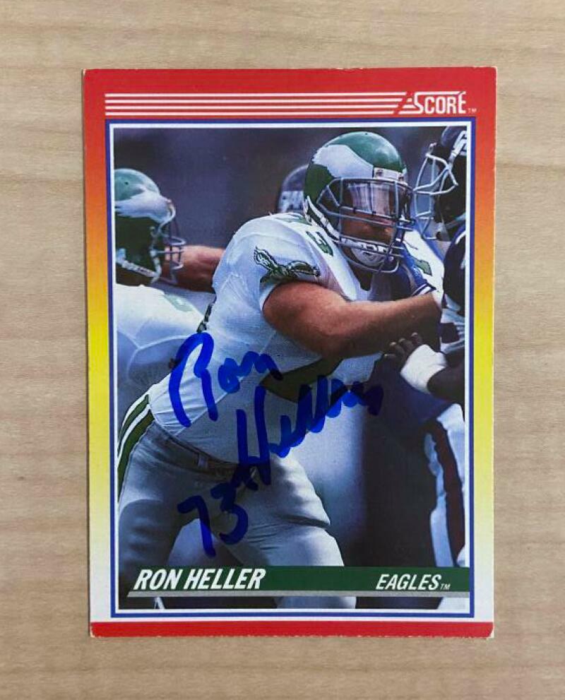 RON HELLER PHILADELPHIA EAGLES SIGNED AUTOGRAPHED 1990 SCORE CARD #248 W/COA
