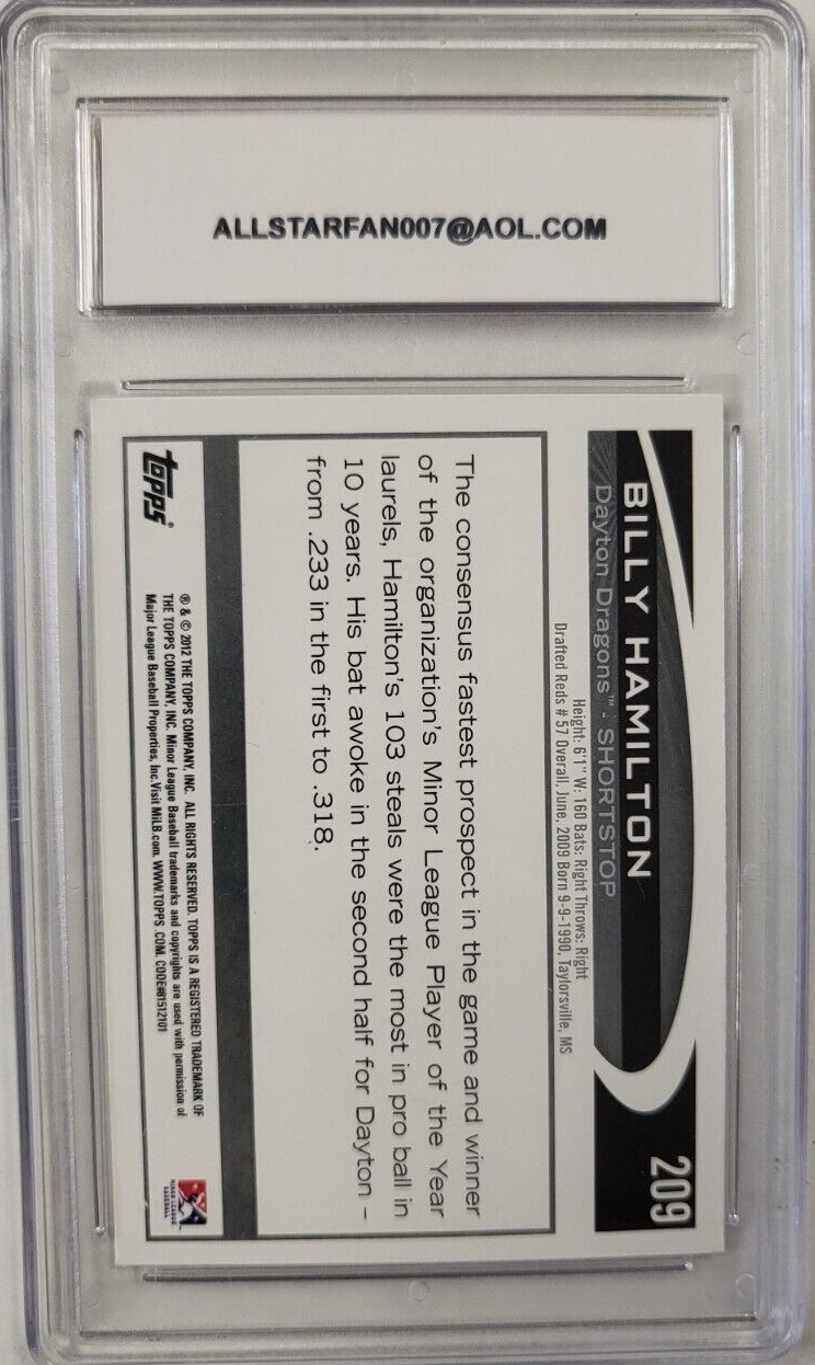 2012 TOPPS PRO DEBUT BILLY HAMILTON AUTO ALL STAR CARDS AUTHENTIC