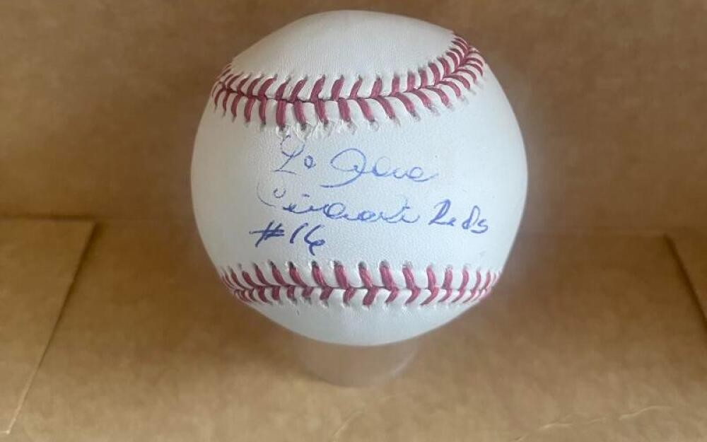 LEO CARDENAS CINCINNATI REDS SIGNED AUTOGRAPHED M.L. BASEBALL BECKETT AUTH 
