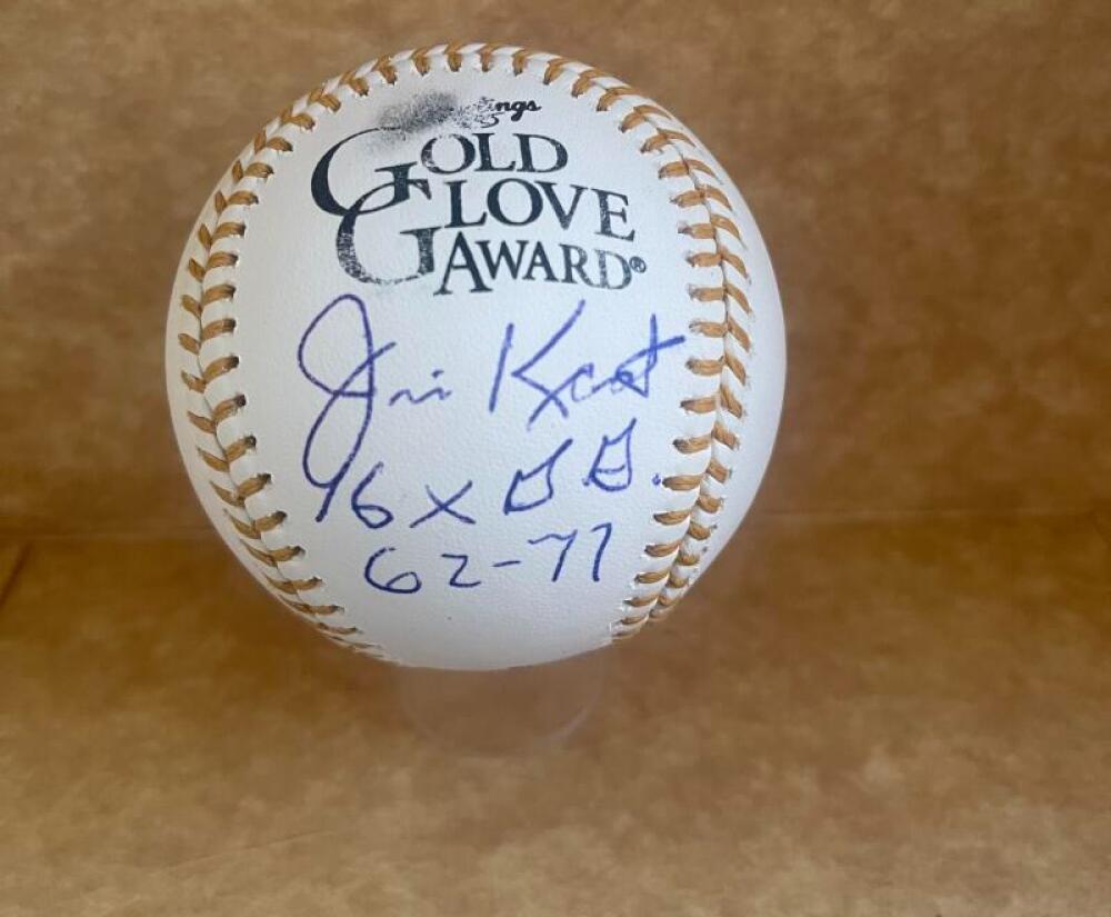 JIM KAAT 6X G.G. 62-77 SIGNED AUTO GOLD GLOVE BASEBALL BECKETT BC85017