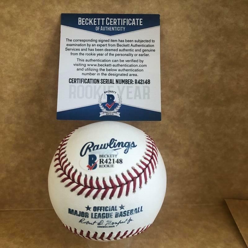 J.J. BLEDAY MIAMI MARLINS ROOKIE YEAR SIGNED AUTO M.L. BASEBALL BECKETT R42148