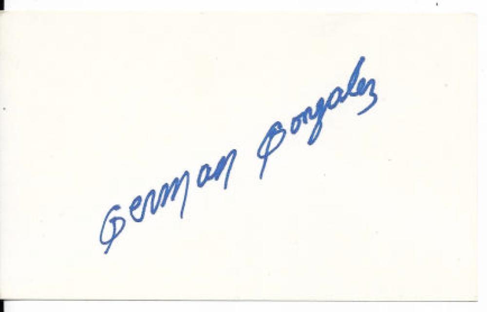 GERMAN GONZALEZ VENEZUELA TWINS DEBUT 1988 SIGNED 3X5 CARD W/COA 